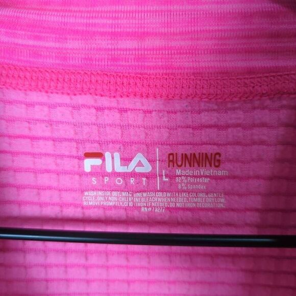Fila Sport Womens Large Running Jacket Pink Quarter Zip Pull Over Long Sleeve - Picture 6 of 7